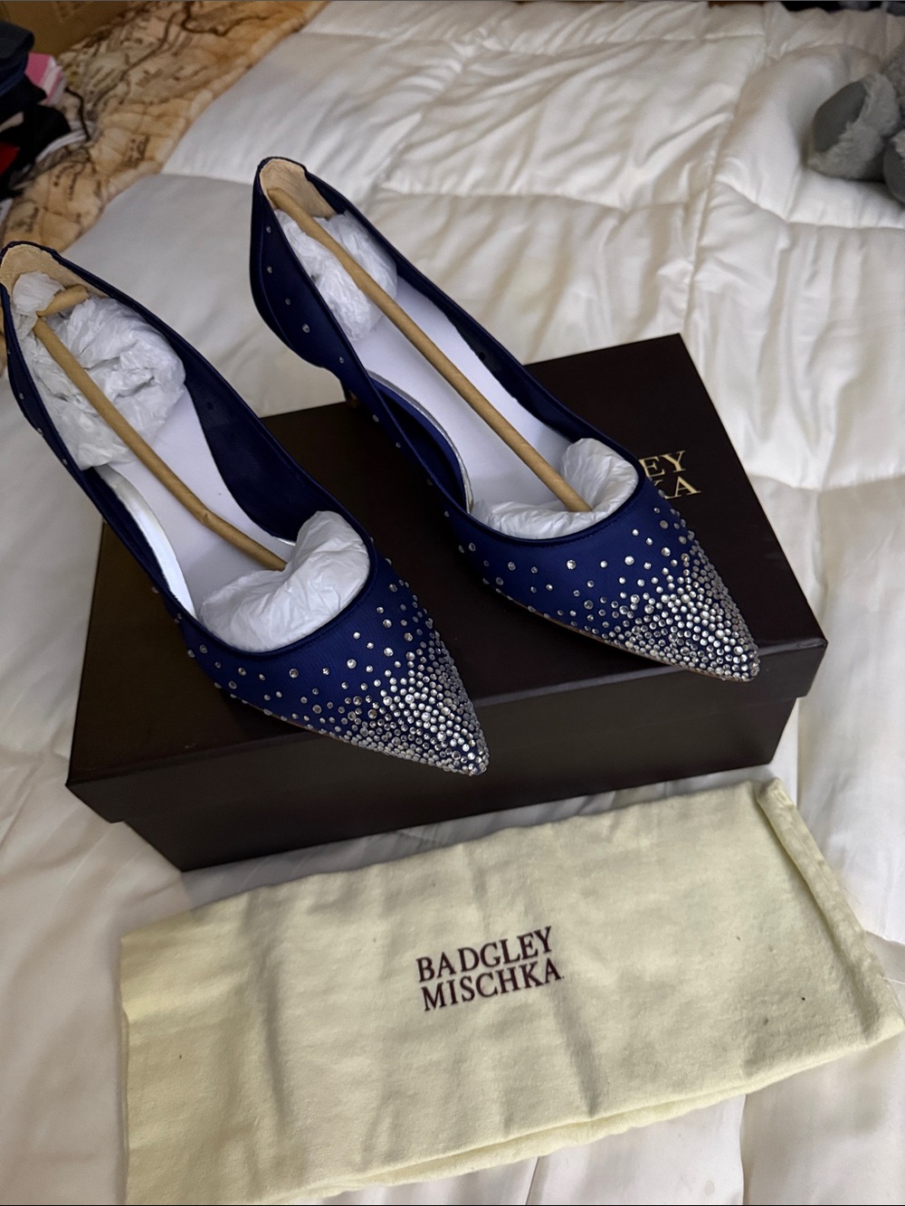 BADGLEY MISCHKA FELICITY midnight sparkle , new 9.5 woman’s designer heels